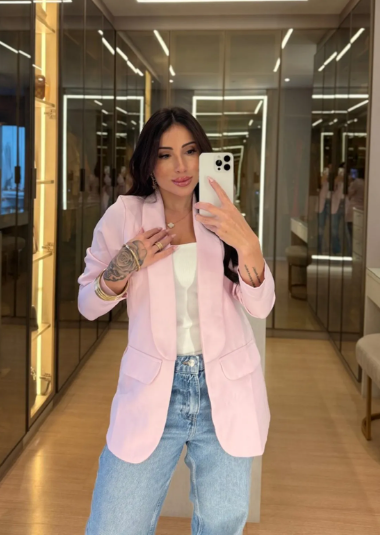 Blazer Rosa Bebê blazer luxo (cópia)