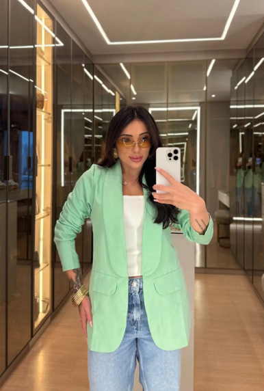 blazer alfaiataria verde jade