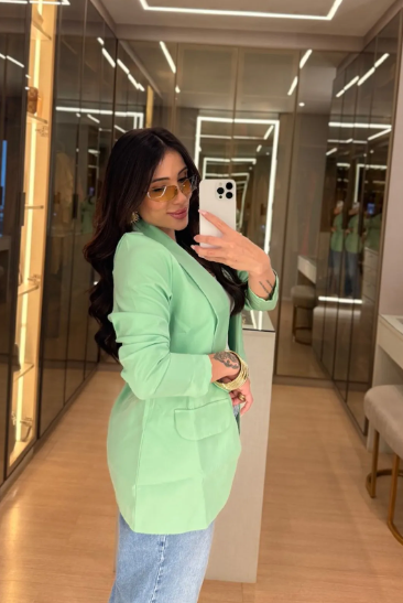 blazer alfaiataria verde jade