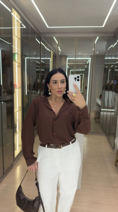 Camisa Helena Marrom camisa helena marrom