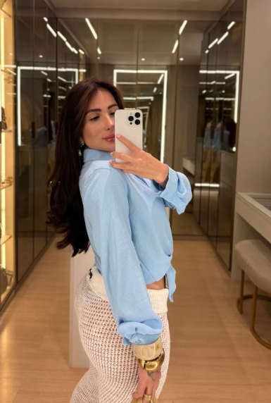 camisa helena azul bebê m